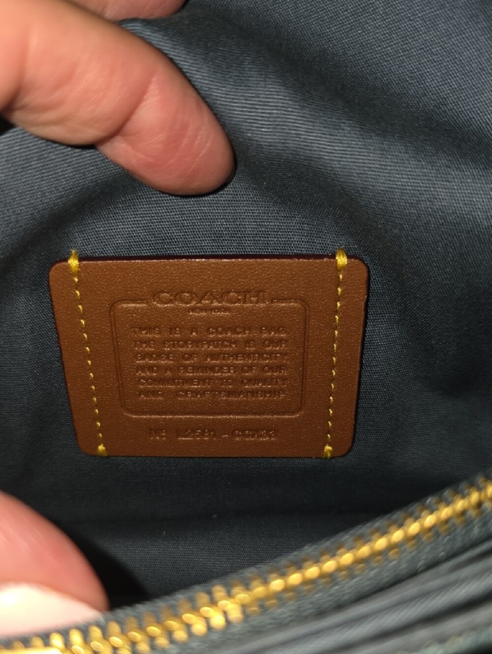 Coach Tabby Denim Shoulder Bag with Gold 'C' Turnlock - Blue - Picture 8 of 9